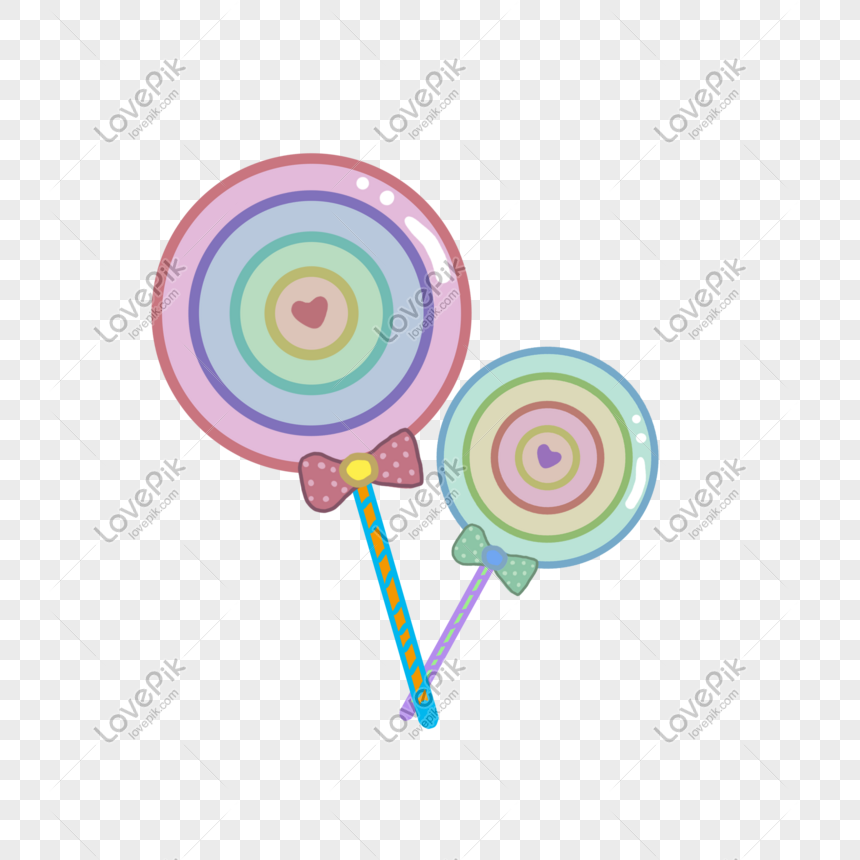Tangan Kartun Dilukis Dengan Lollipop Berwarna Kanak Kanak