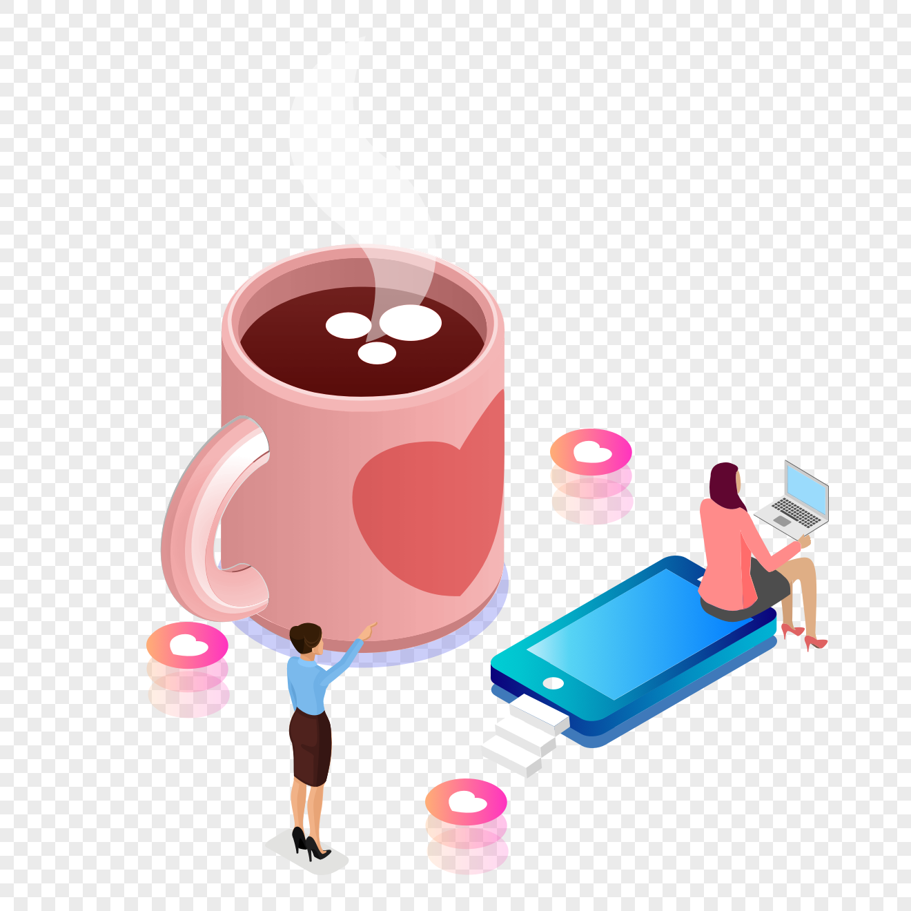  Ilustrasi  Vektor  Kantor Dan Adegan Kopi PNG grafik gambar 