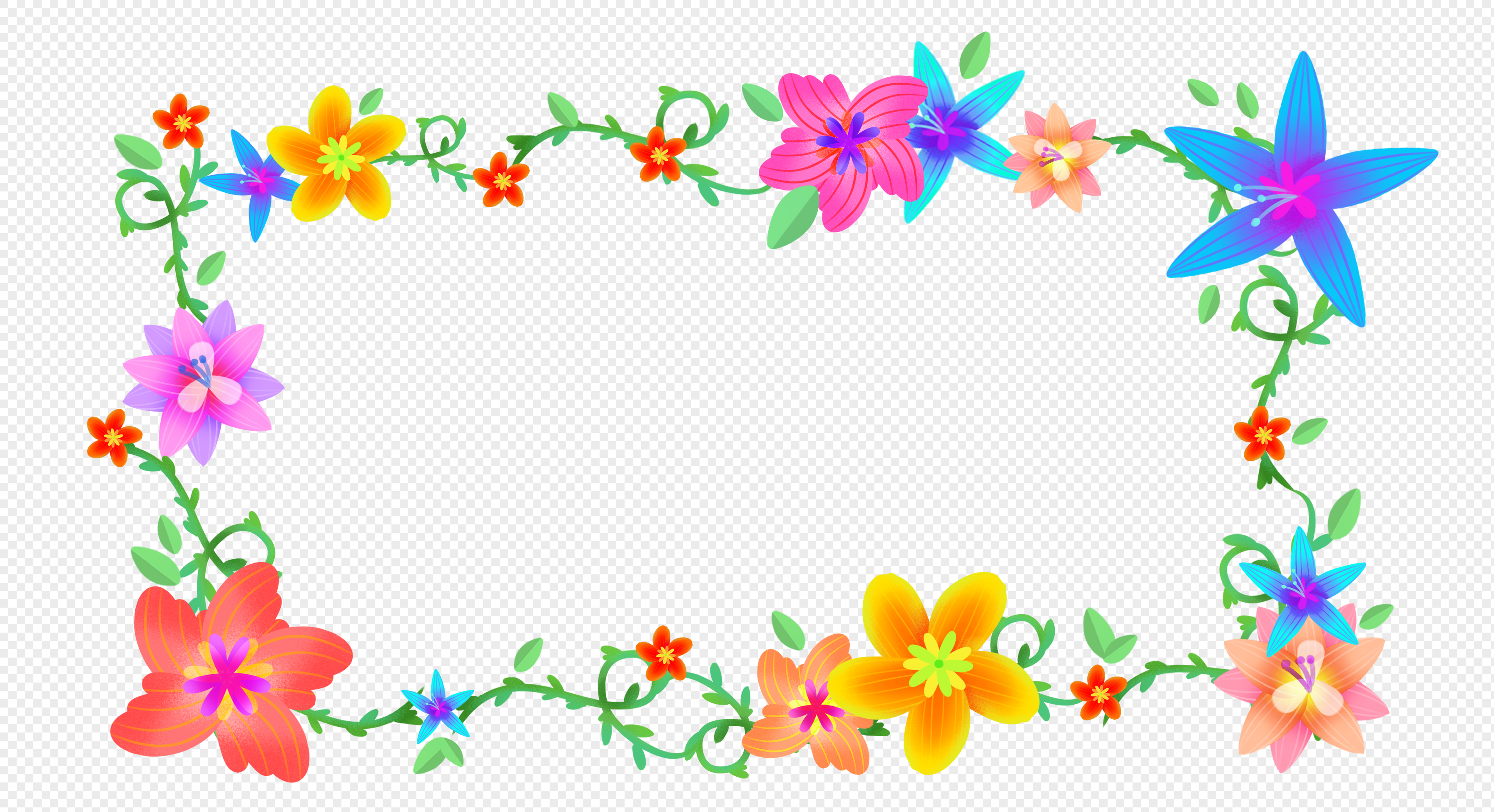 Flower Border PNG Images With Transparent Background | Free Download On  Lovepik