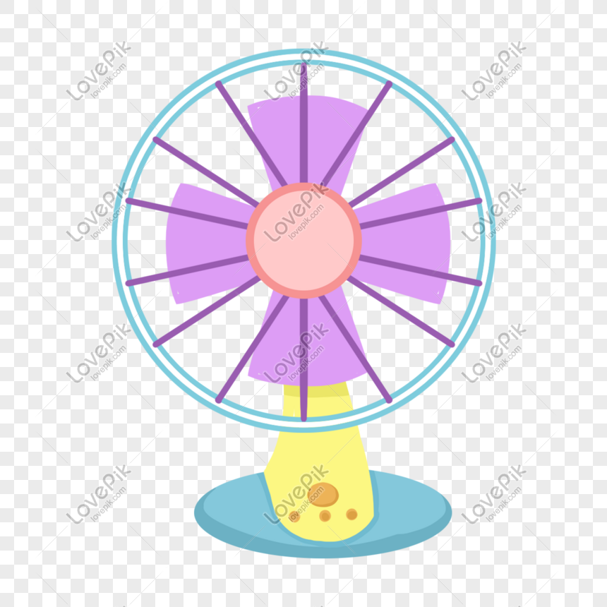 Cartoon Purple Desk Fan Illustration Png Image Picture Free