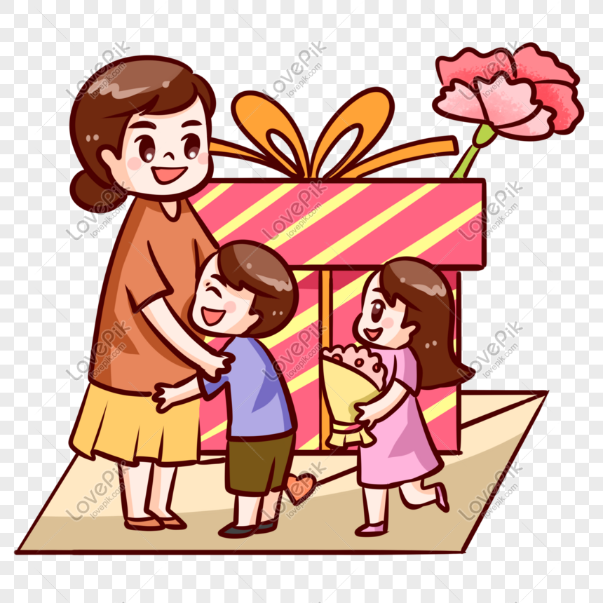 child-giving-mom-a-gift-png-white-transparent-and-clipart-image-for
