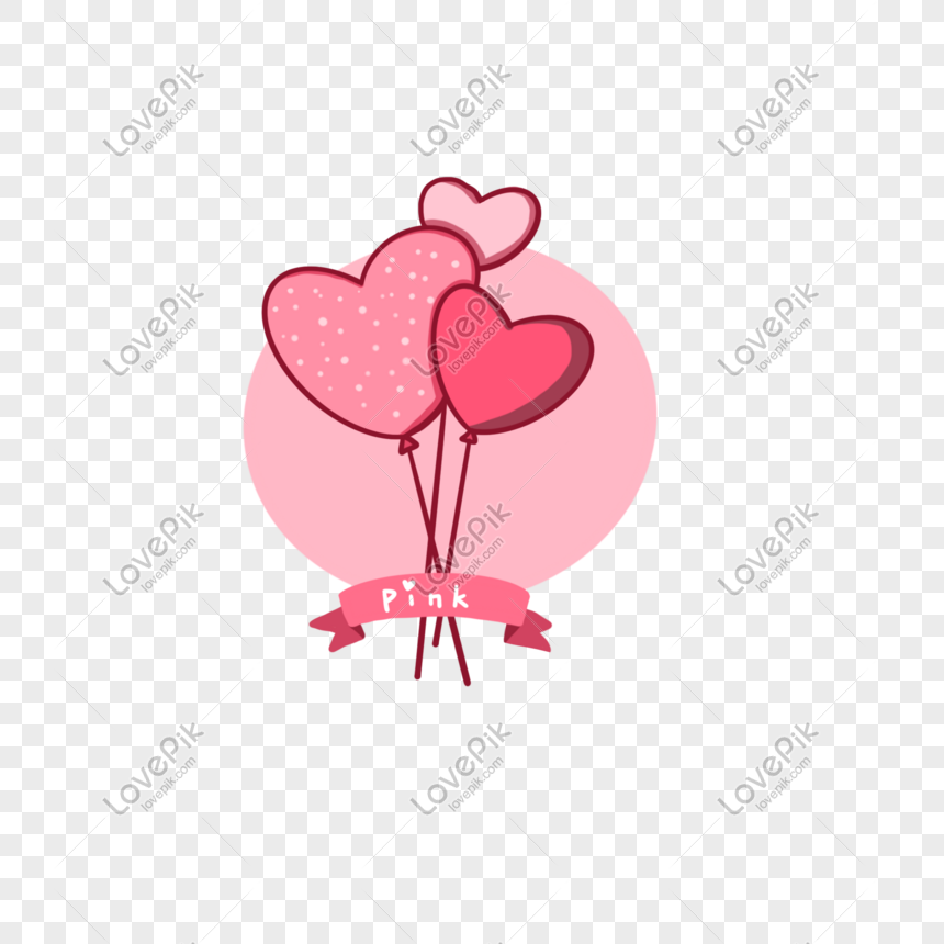 Cartoon Hand Drawn Romantic Pink Heart Balloons PNG Picture And Clipart  Image For Free Download - Lovepik | 401272675