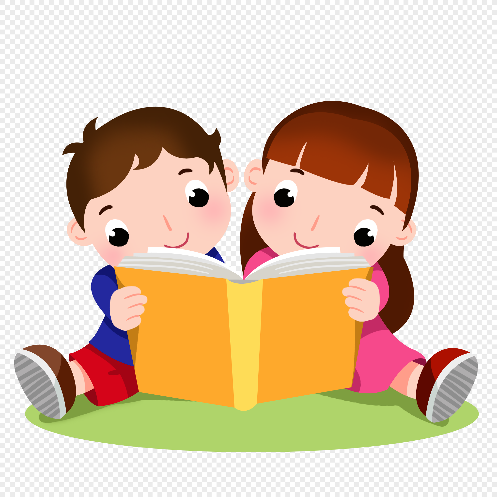 Мальчик и девочка с книгой