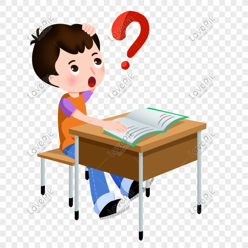 Creative Boy Sitting At The Desk Png Image Picture Free Download