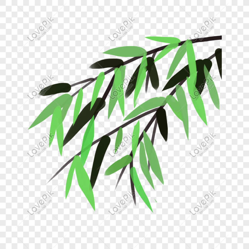 Cartoon Hand Drawn Green Bamboo Leaves Png Image Picture Free Download Lovepik Com
