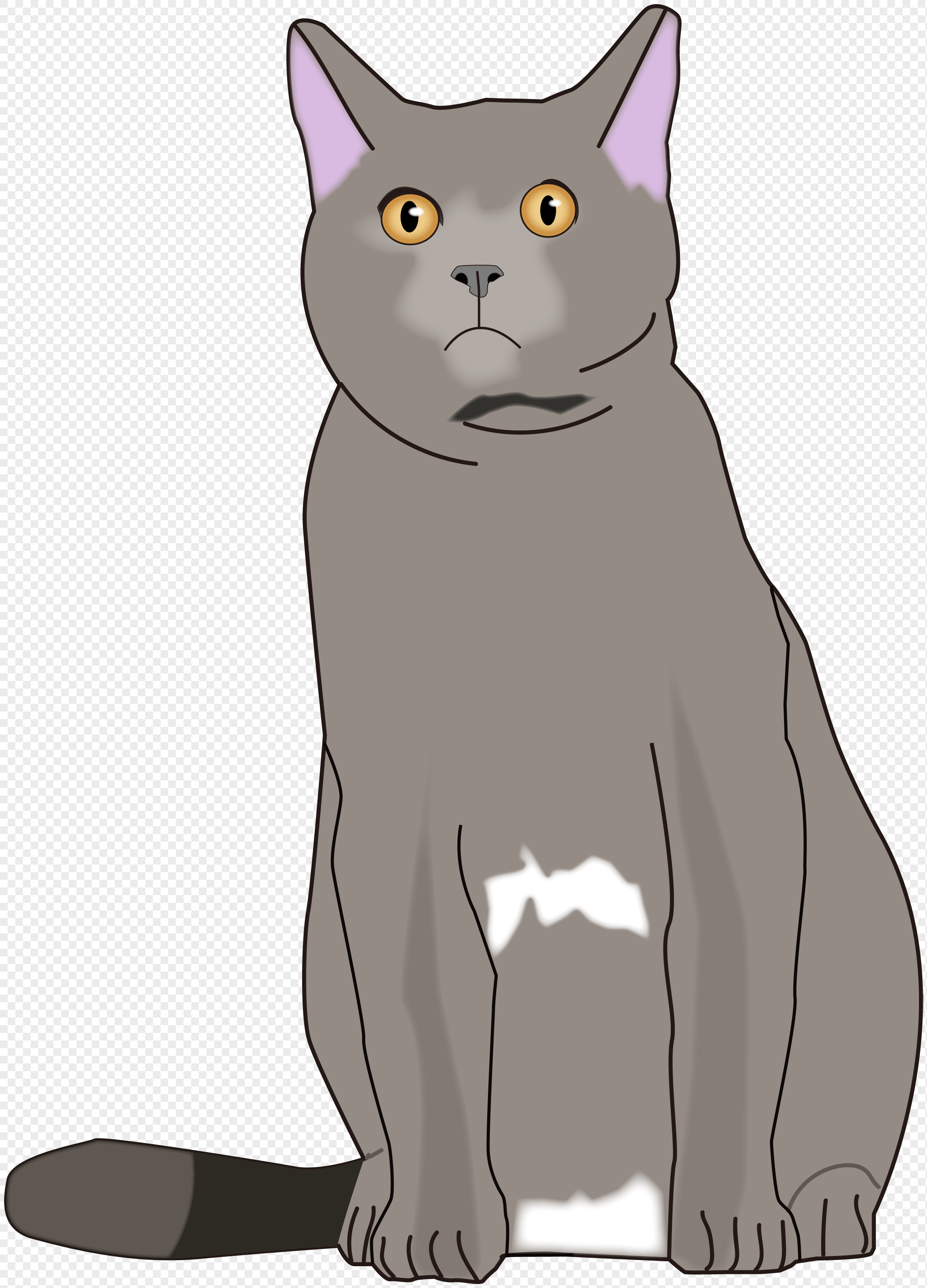 Gray Cartoon Cat PNG Images With Transparent Background | Free Download On  Lovepik