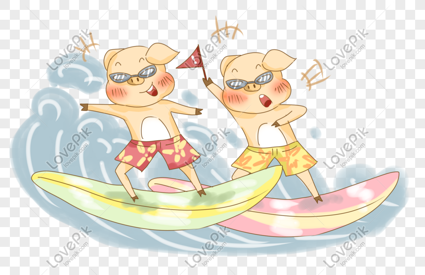 夏の豚サーフィン休暇イラストpngイメージ グラフィックス Id Prf画像フォーマットpsd Jp Lovepik Com
