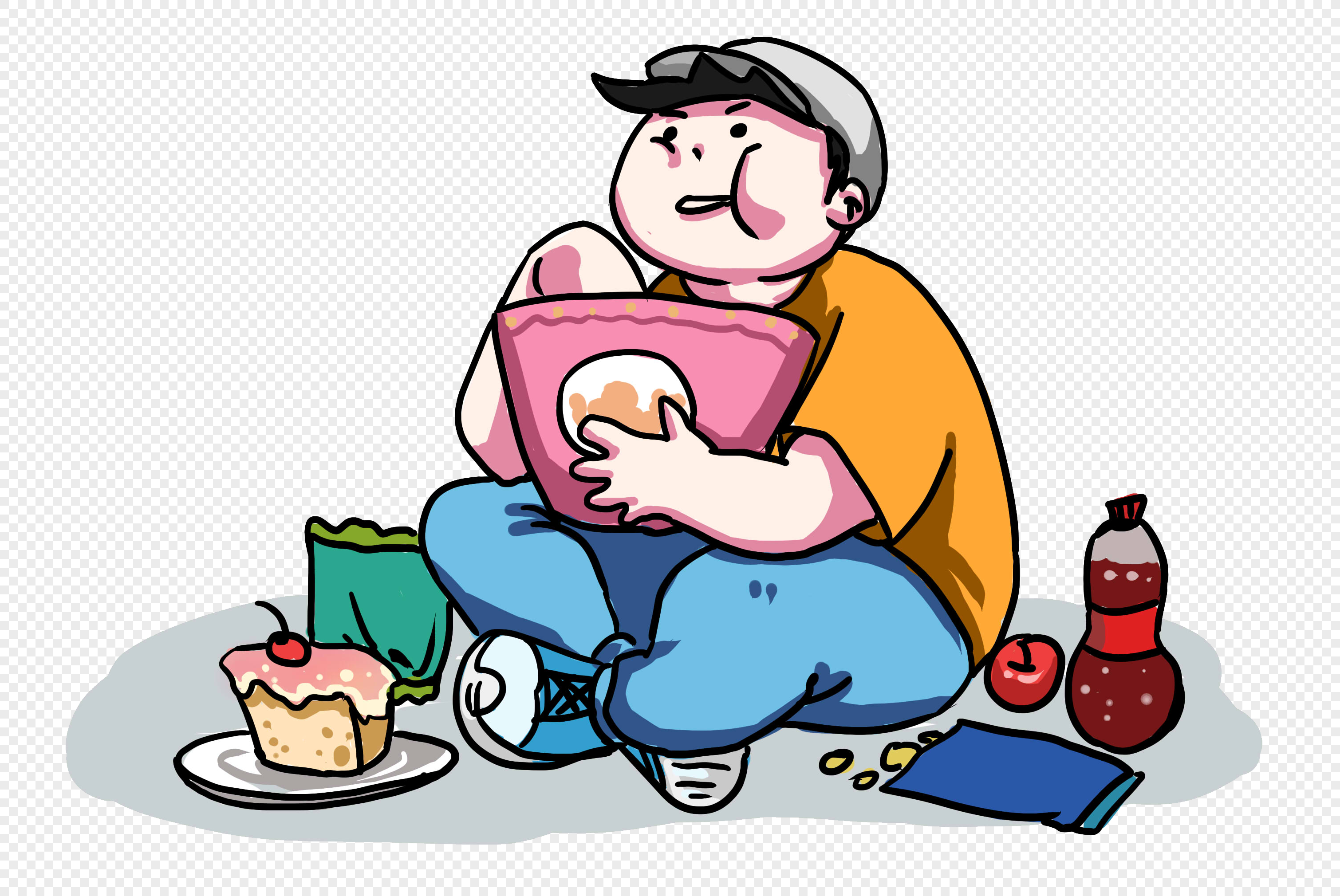 世界防治肥胖日卡通健身减肥插画图片-千库网