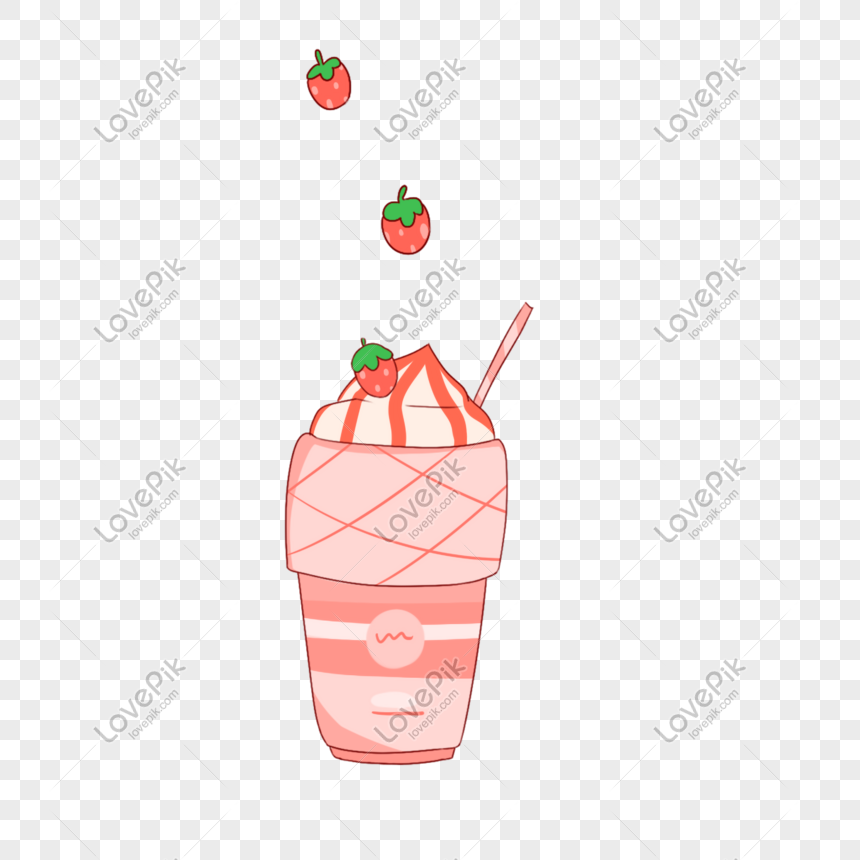 Photo De Illustration De Dessin Anime Aux Fraises Dessin Anime Fraise Glace Graphique Images Free Download Lovepik