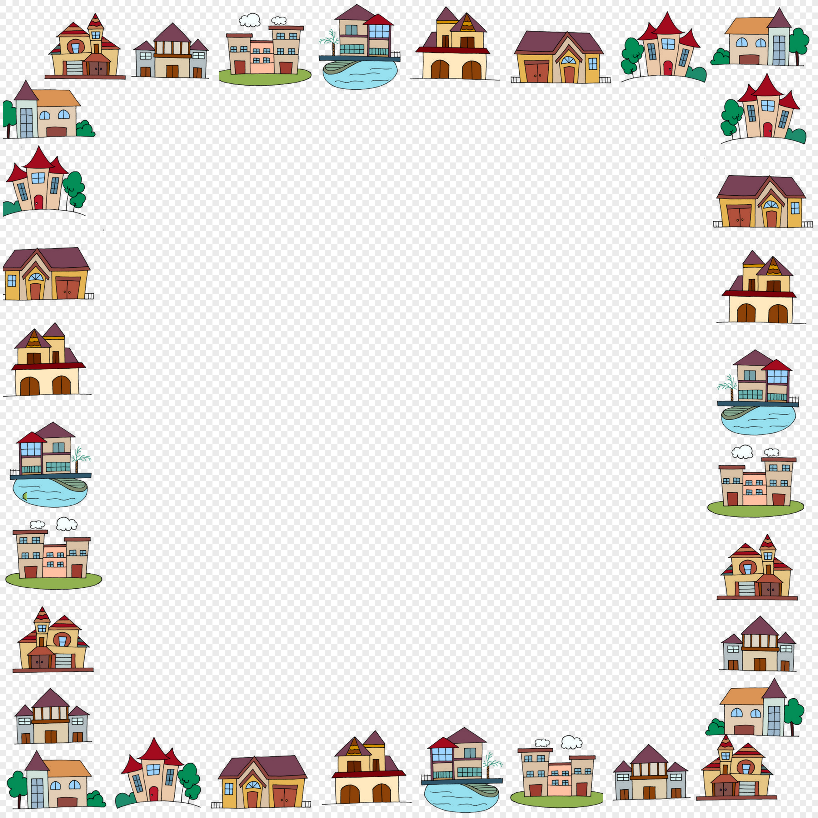 House Border, Building, Childlike, House PNG Hd Transparent Image And