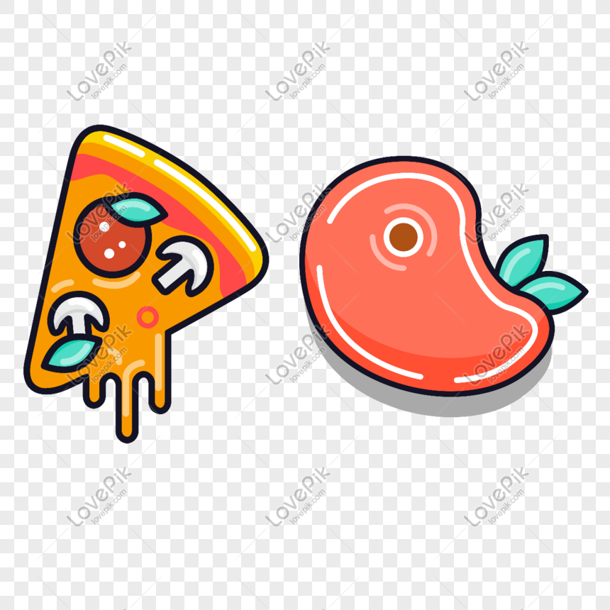 食品ピザビーフアイコン無料ベクトルイラスト素材イメージ
