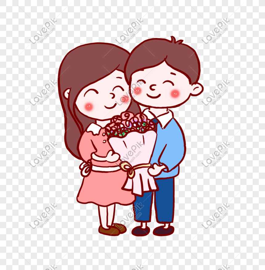 Couple Cartoon Hand Drawn Characters PNG Free Download And Clipart Image  For Free Download - Lovepik | 401293473
