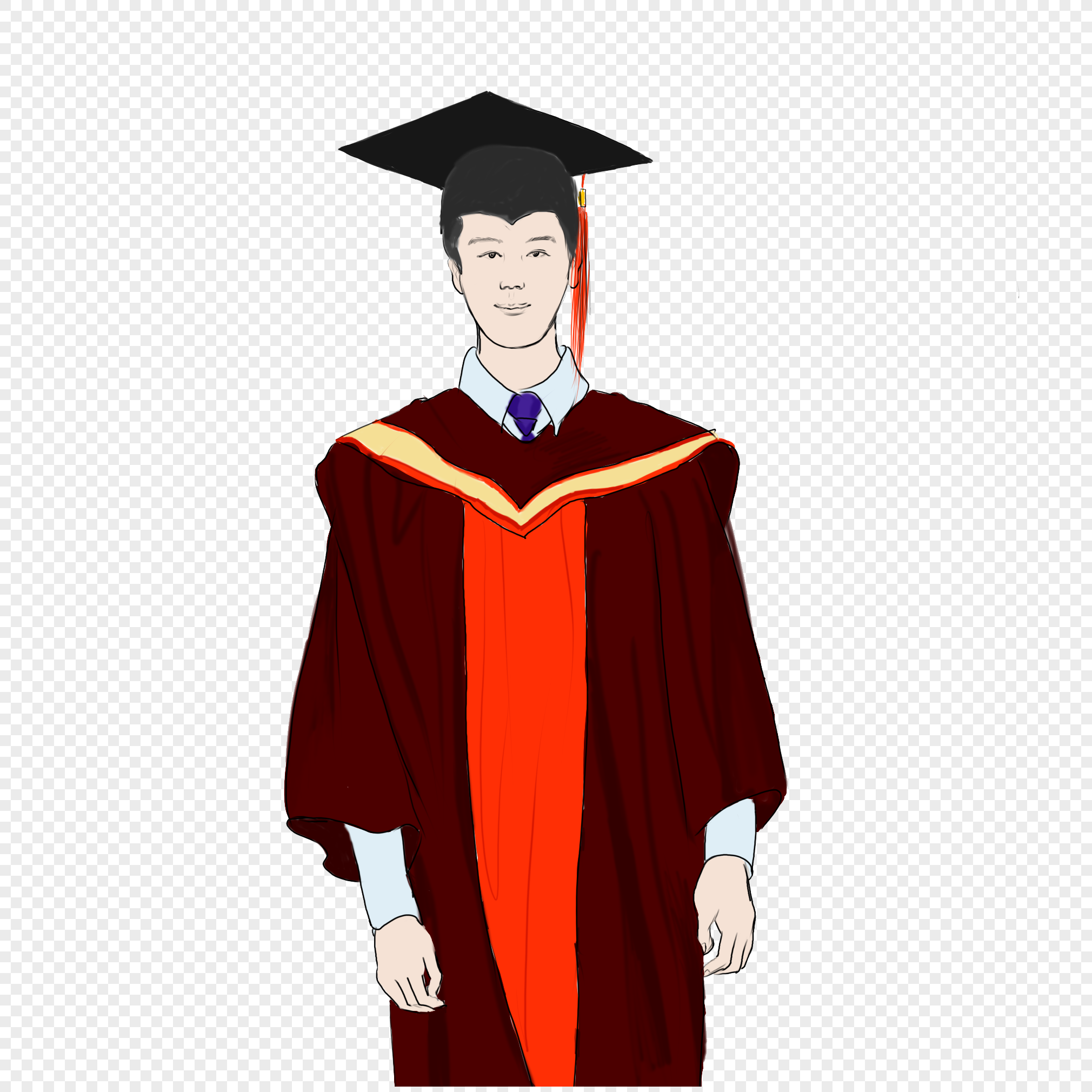 Graduation Gown Clipart Hd PNG, Graduates Wearing Graduation Gowns,  Graduation Season, Master Uniform, Character PNG Image For Free Download