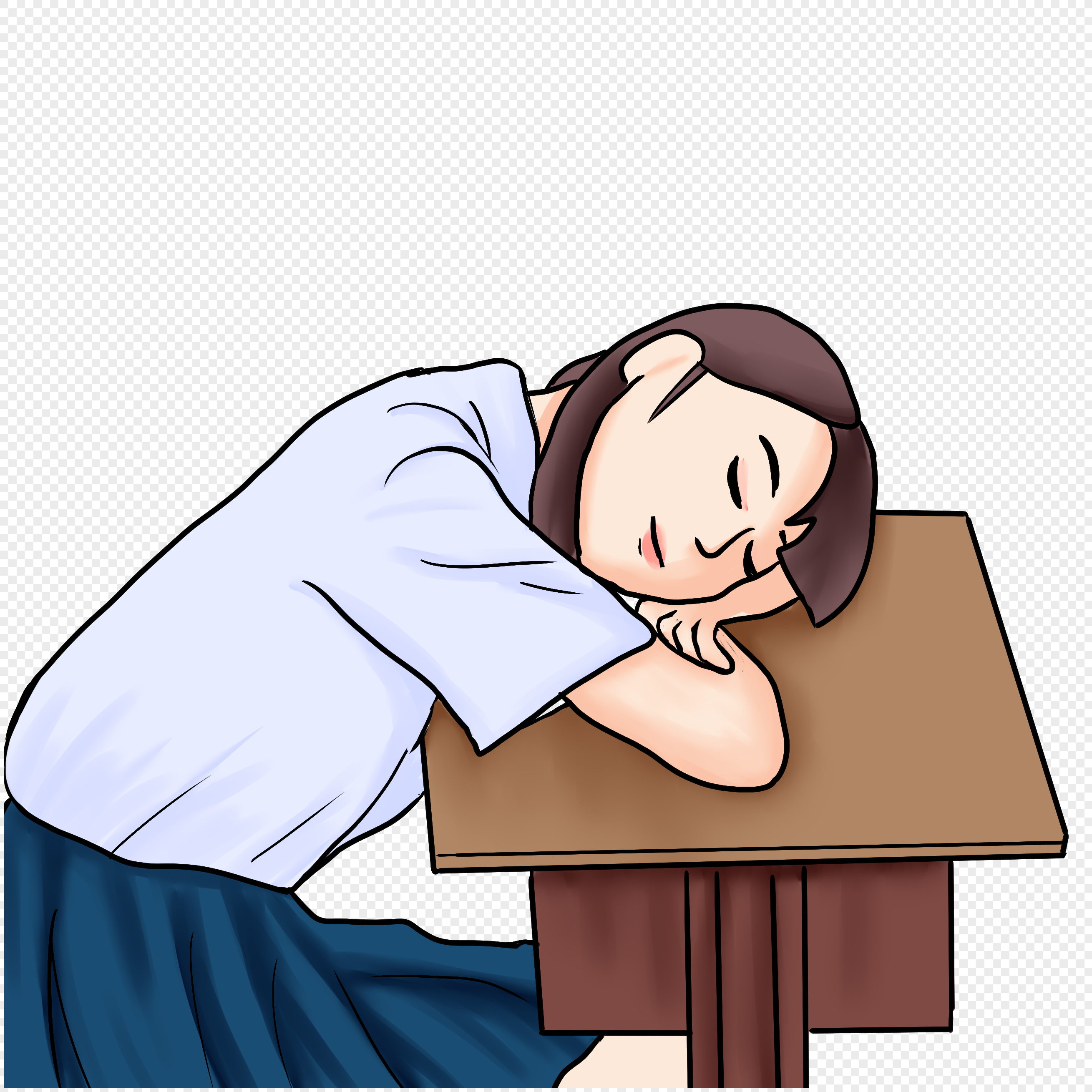 рисунок ученик спит за партой