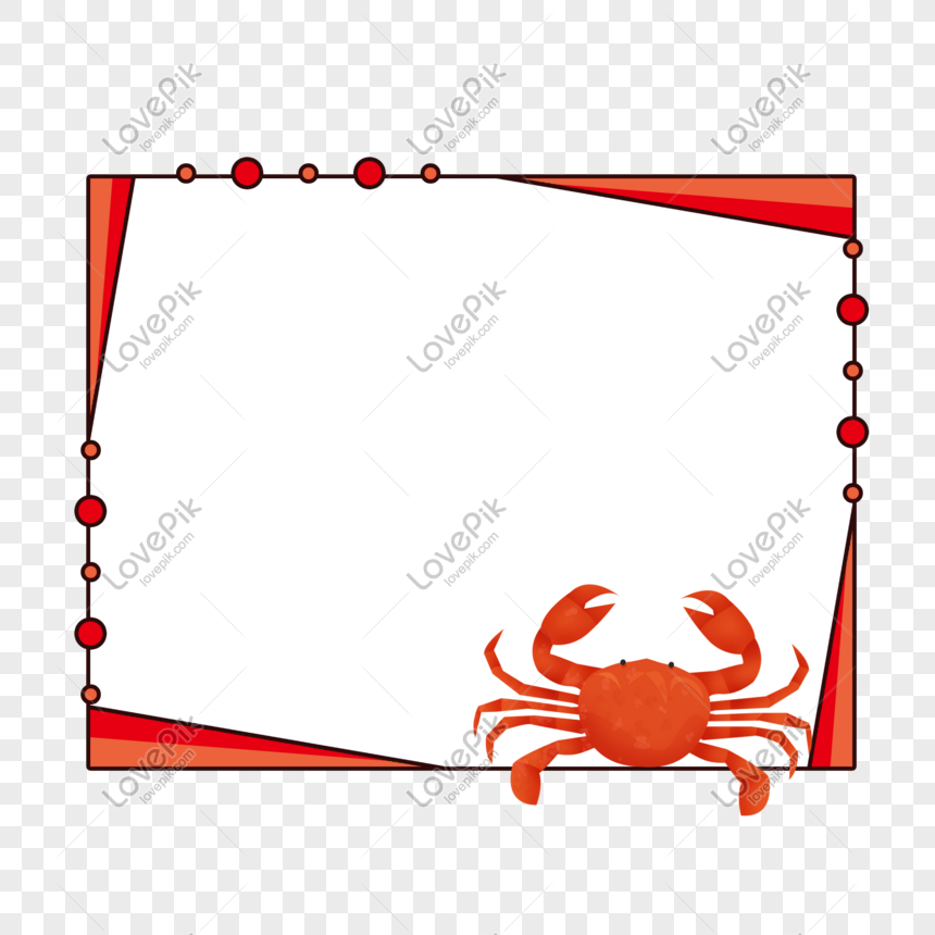 Cute Crab Border Cute Crab Labels Fresh Border Png White Transparent