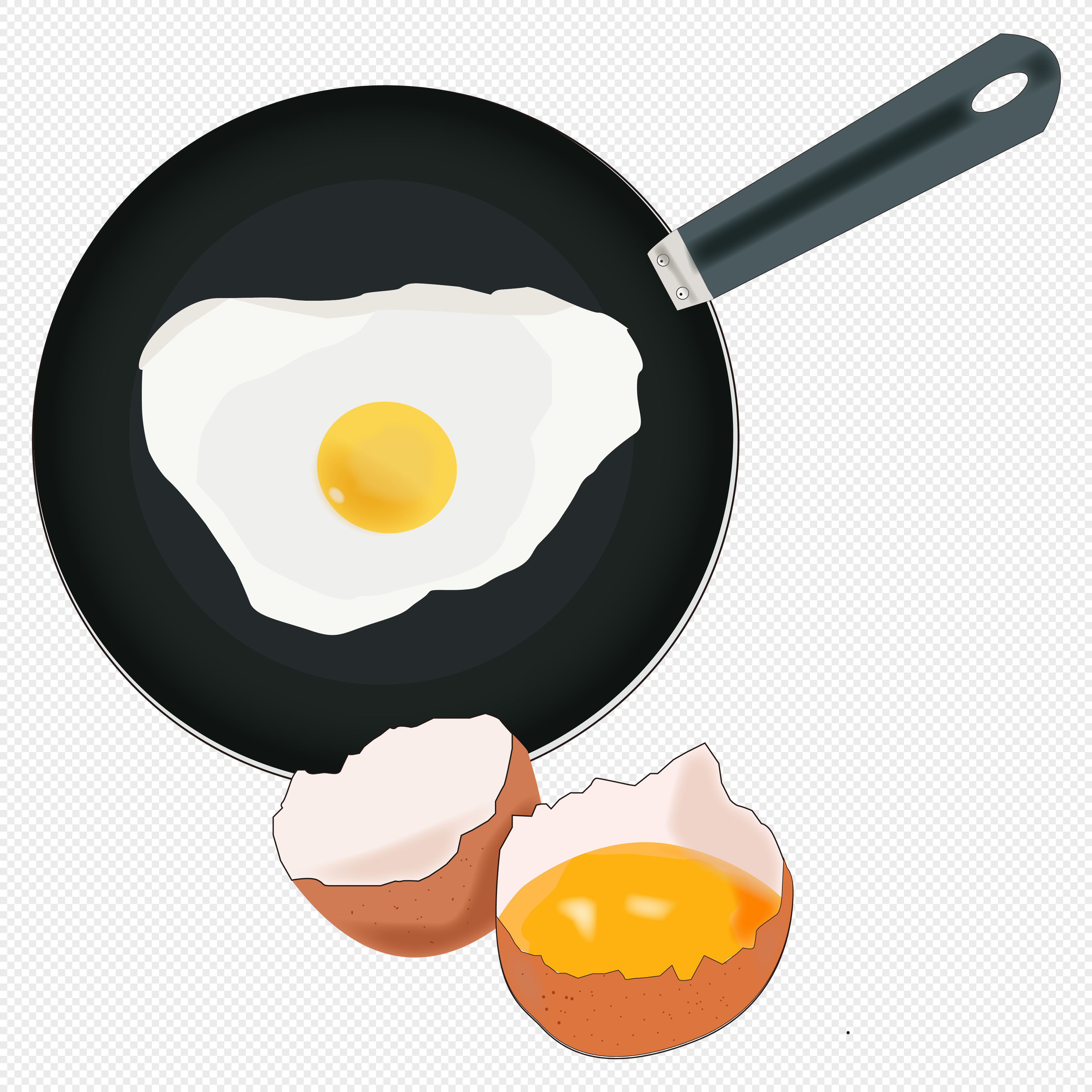 Сковорода с яичницей вектор