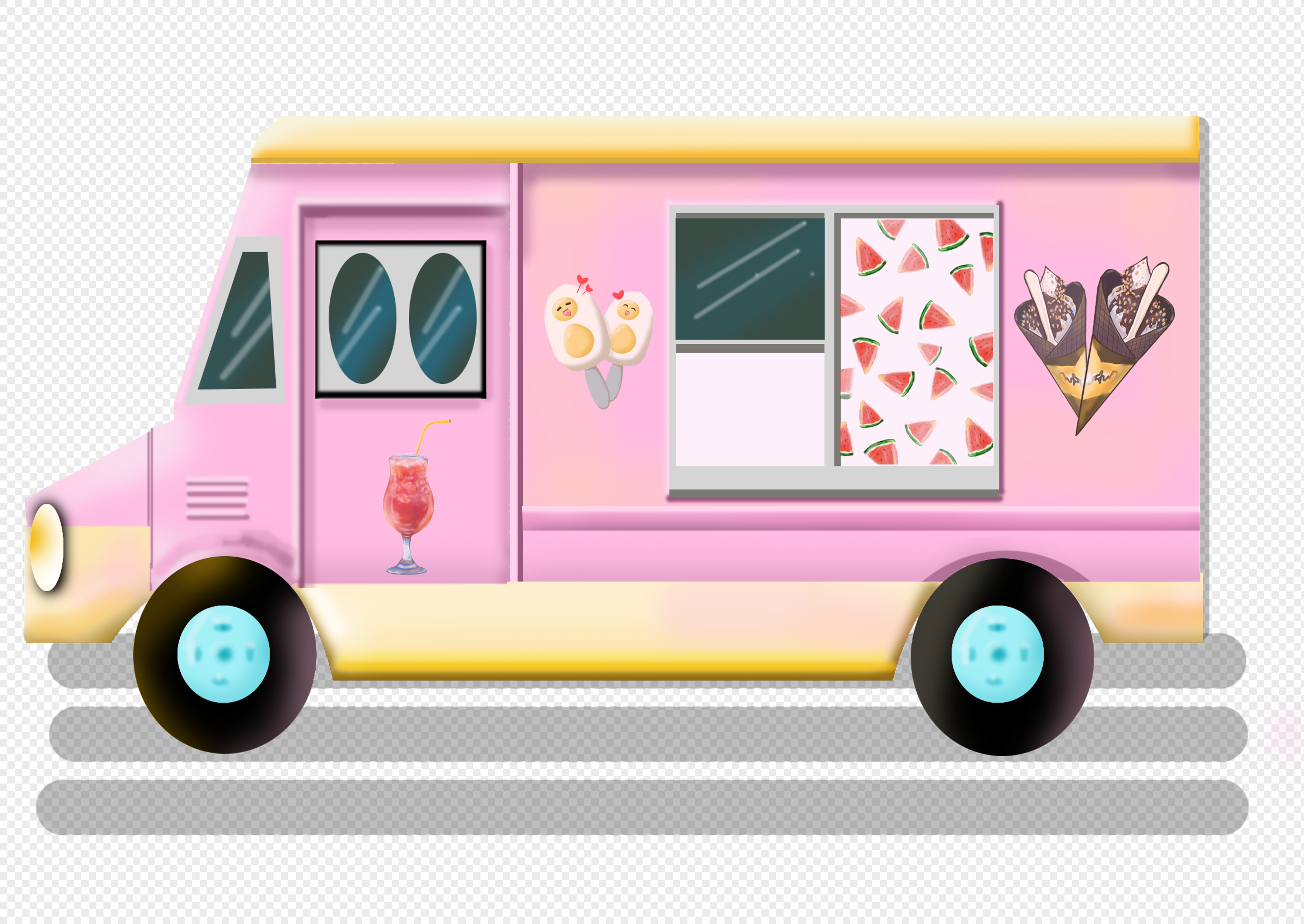 грузовик мороженого мультфильм PNG изображения с прозрачным фоном ...