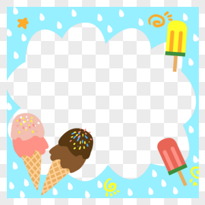 Summer ice cream border png image_picture free download 401156086 ...