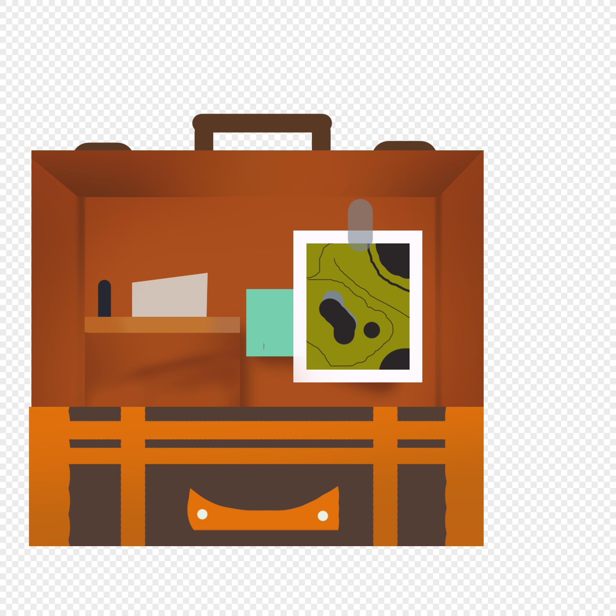 Hand-painted simple Chinese travel day suitcase creative free bu, Hand-painted, cartoon, simple png transparent background