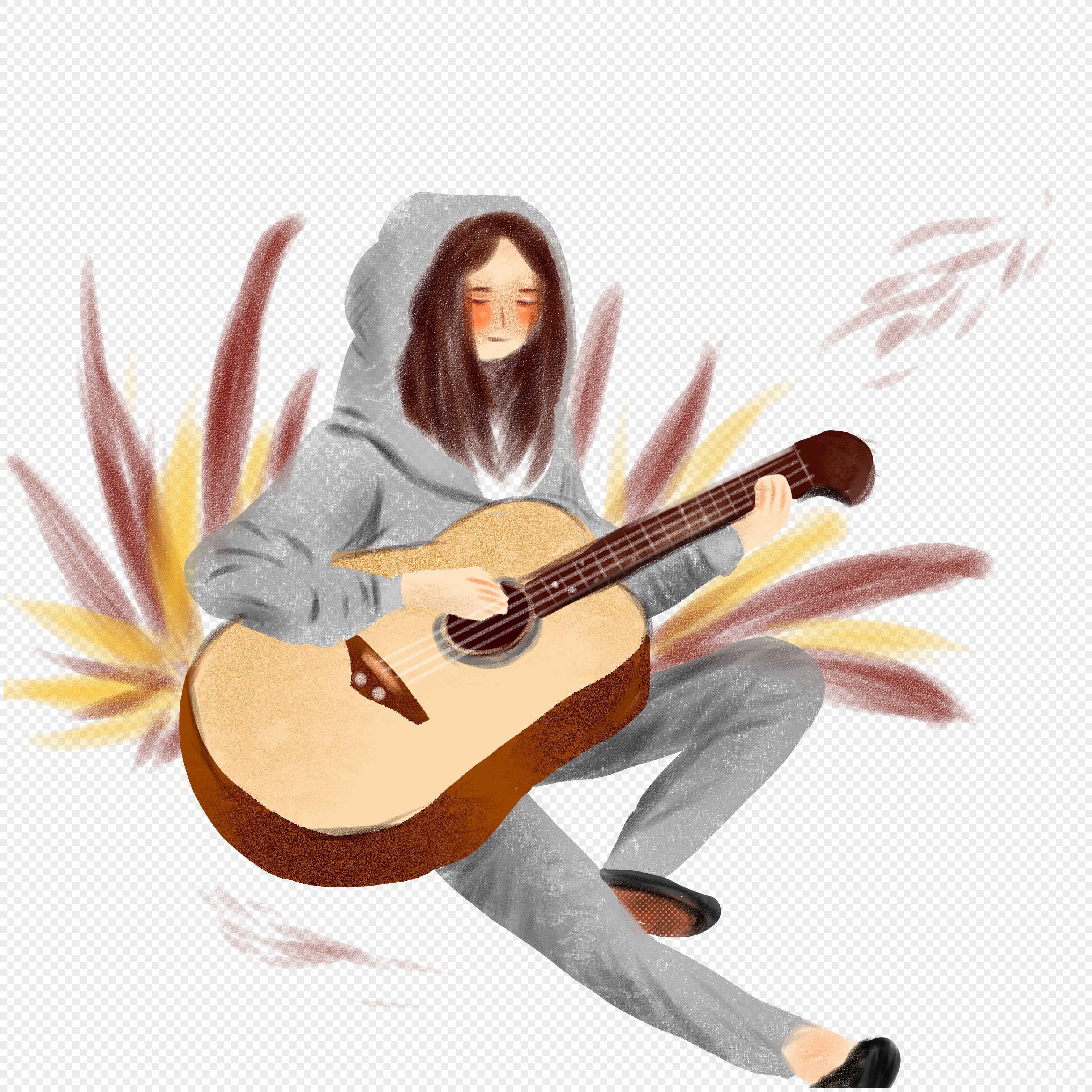 Играющий человек на гитаре рисунок - 51 фото