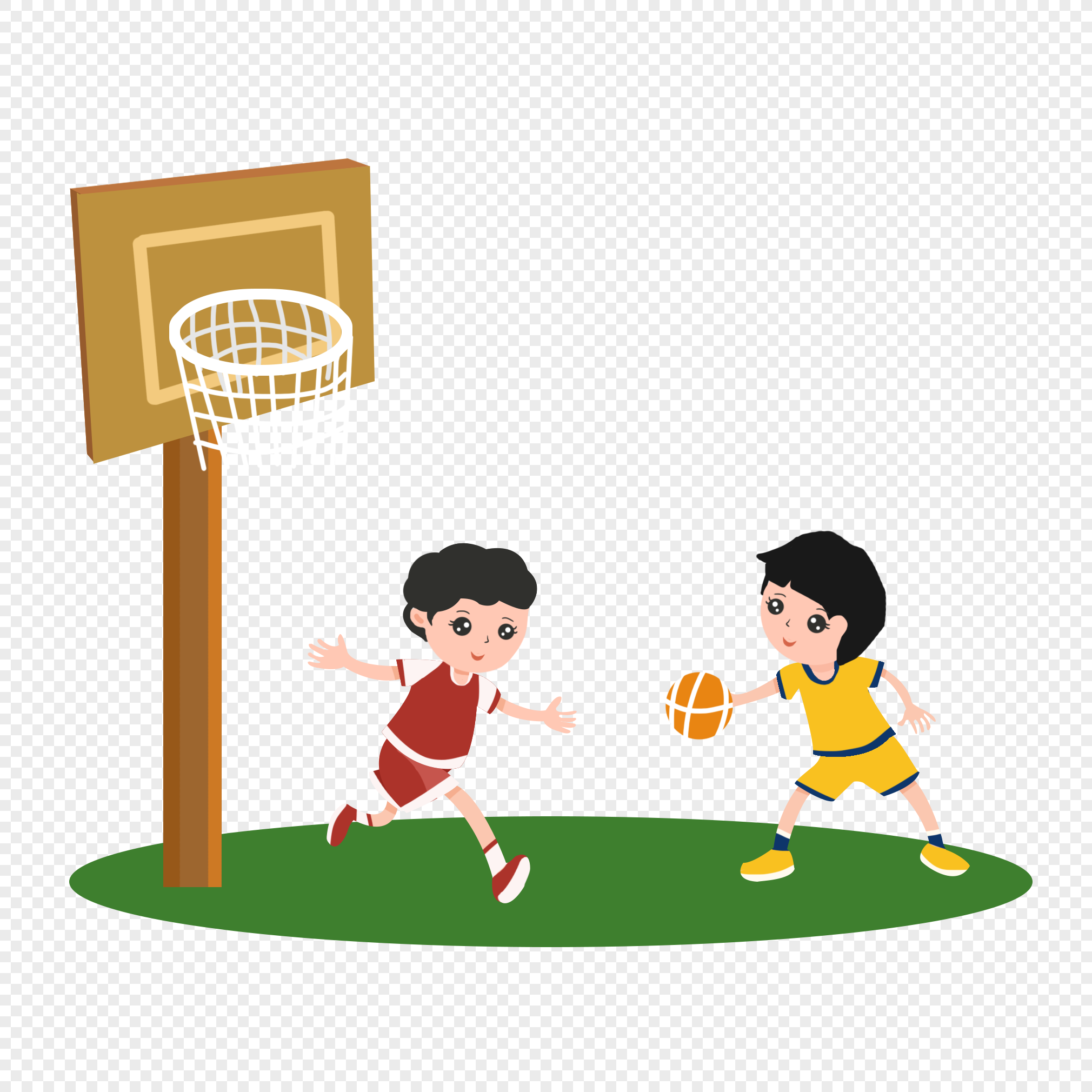 Kids Playing Basketball Clipart Transparent Background, Kid Boy