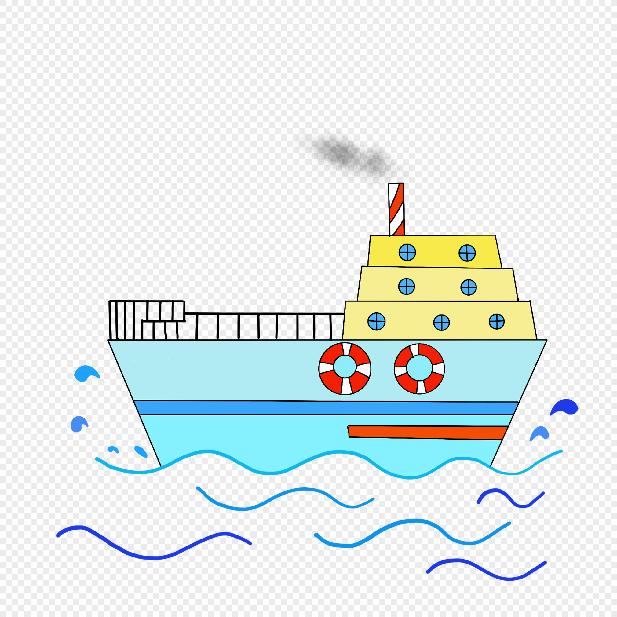 Hand drawn cute cruise ship, cartoon cruise ship, travel, steamship png image free download
