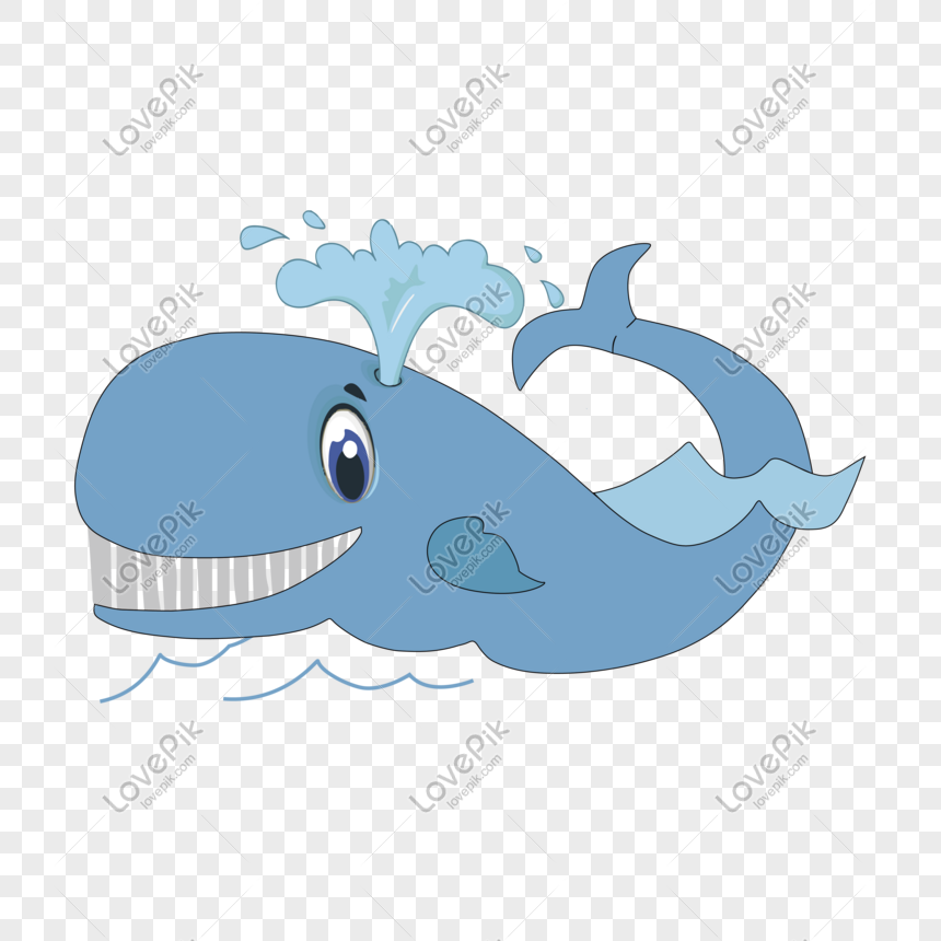 Hand Drawn Cartoon Water Spray Whale PNG Transparent And Clipart ...