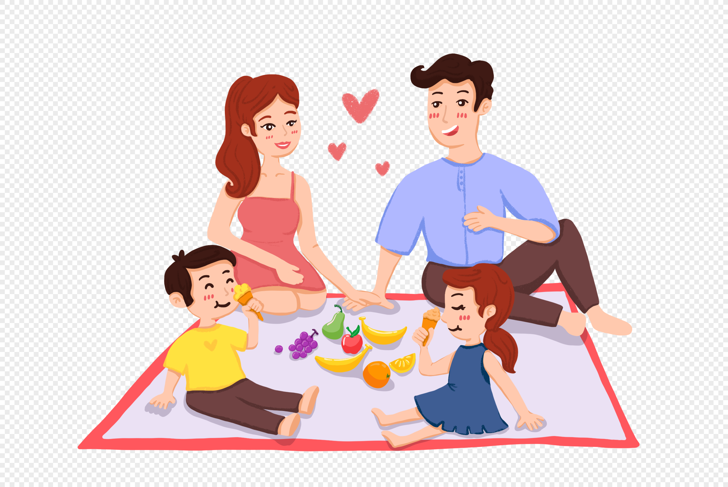 Семья пикник прозрачный фон