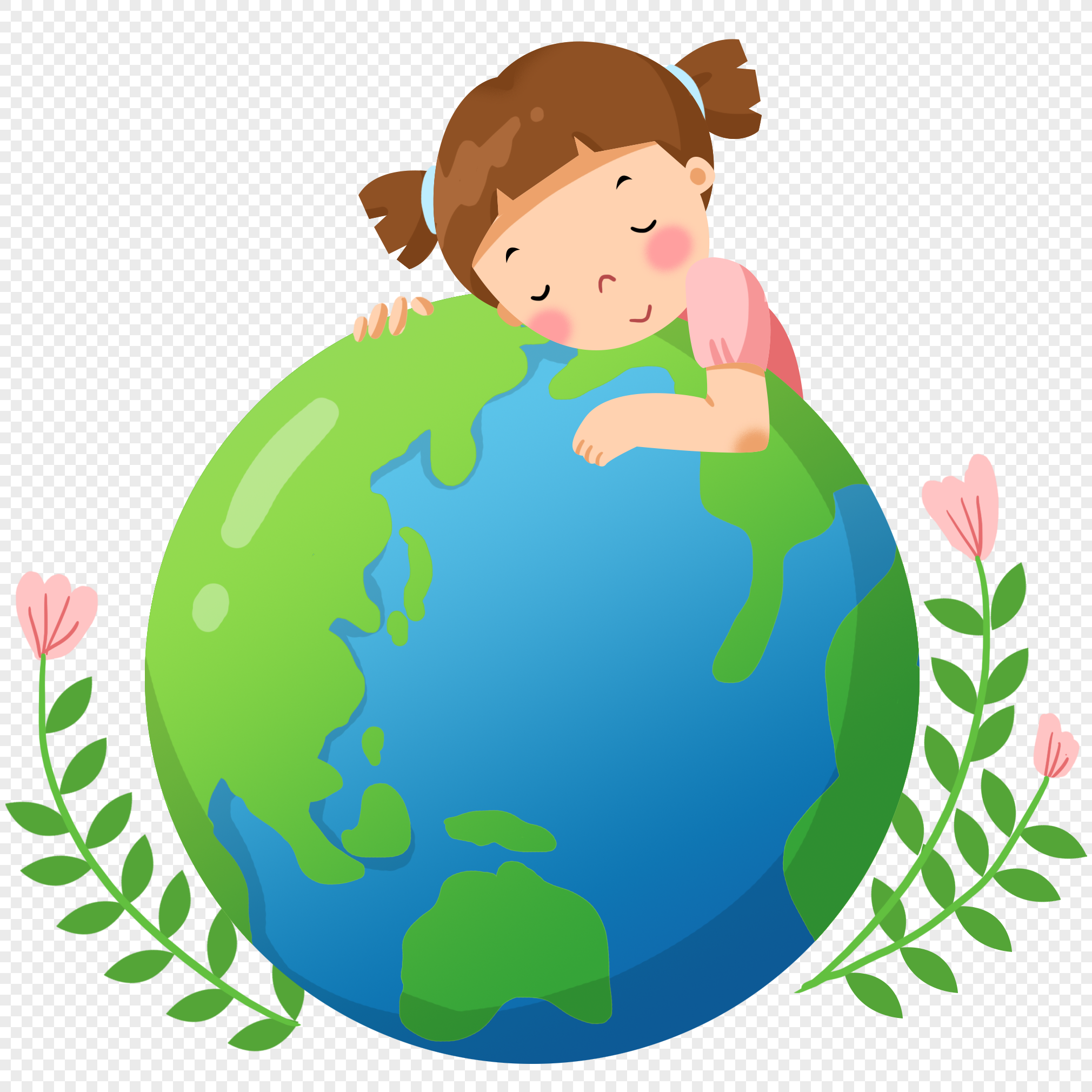 Ребенок обнимает планету
