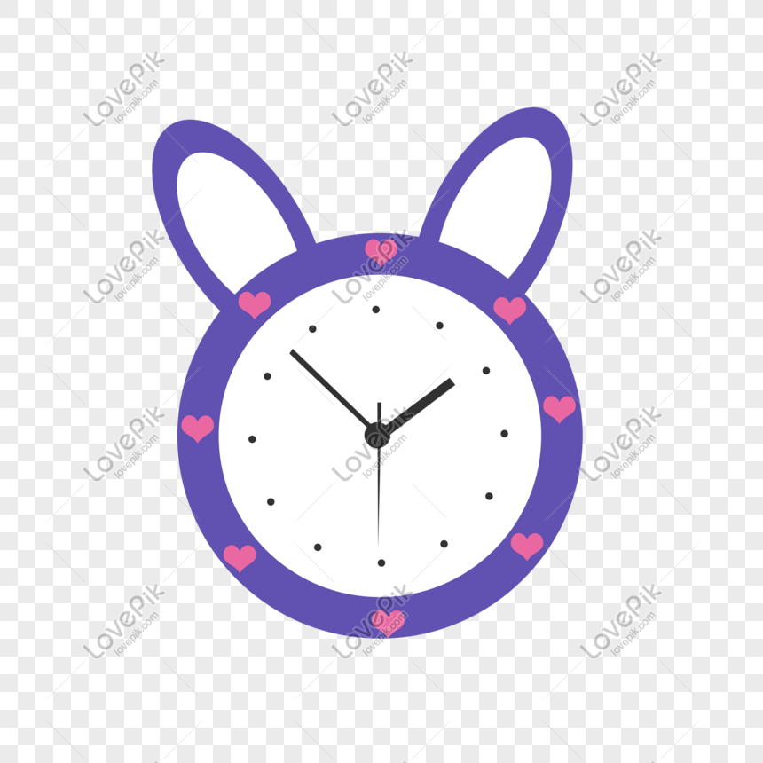 Purple Alarm Clock Cartoon Png Image, Purple Alarm Clock