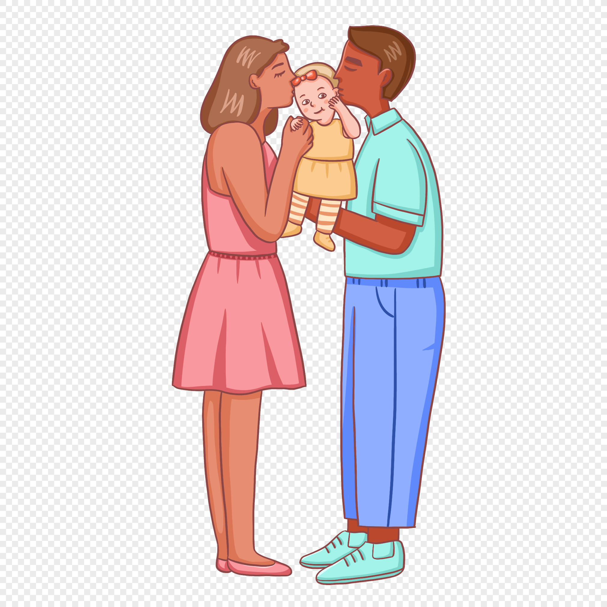 STL file Happy family, mom, dad, baby art drawing outline, family love  portrait, young parents, mother and child, motherhood, harmony 👪・Model to  download and 3D print・Cults