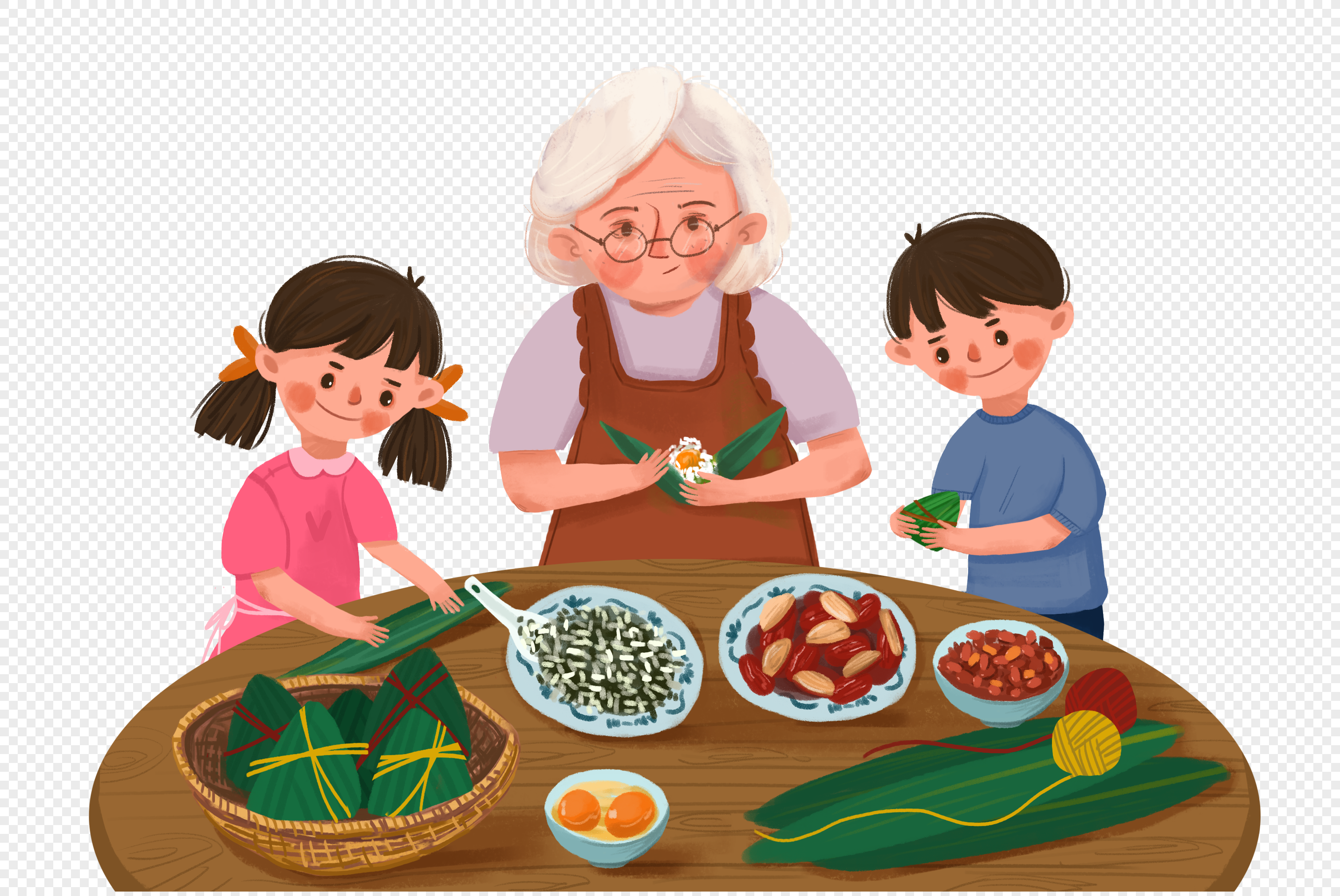 Внучки доставка еды. Бабушка с внуками иллюстрация. Бабушка готовит. Бабушка с едой мультяшная. Бабушка с внуками мультяшные.