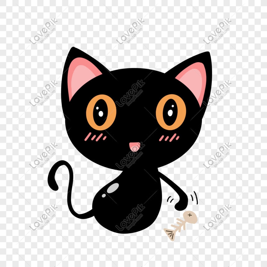 Gato preto, gato, desenho animado png