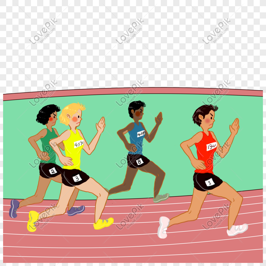  Gambar  Orang Lomba Lari Kartun 