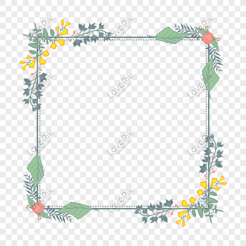 Hand Drawn Botanical Flowers Border Free PNG And Clipart Image For Free ...