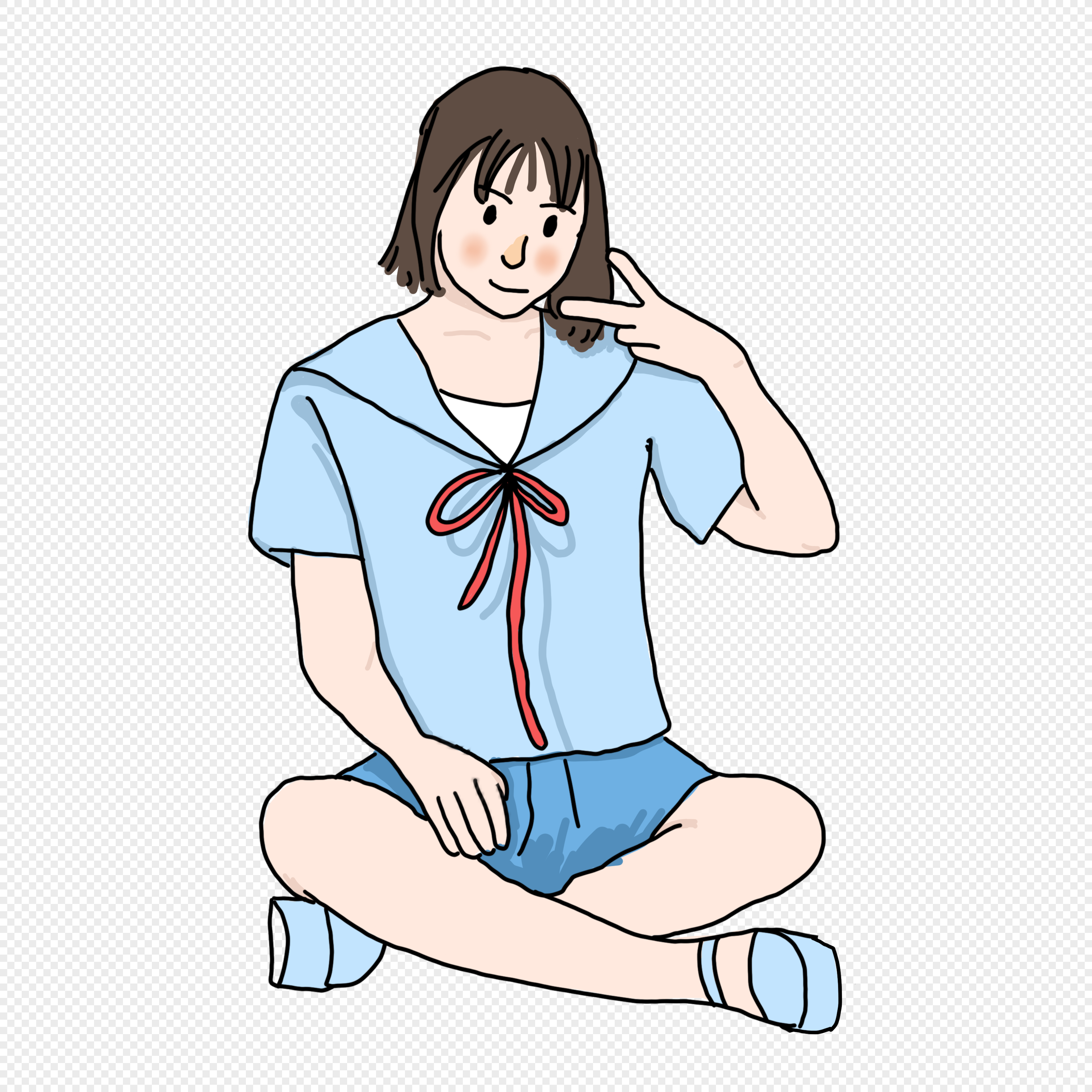 Аниме персонаж со скрещенными руками на груди