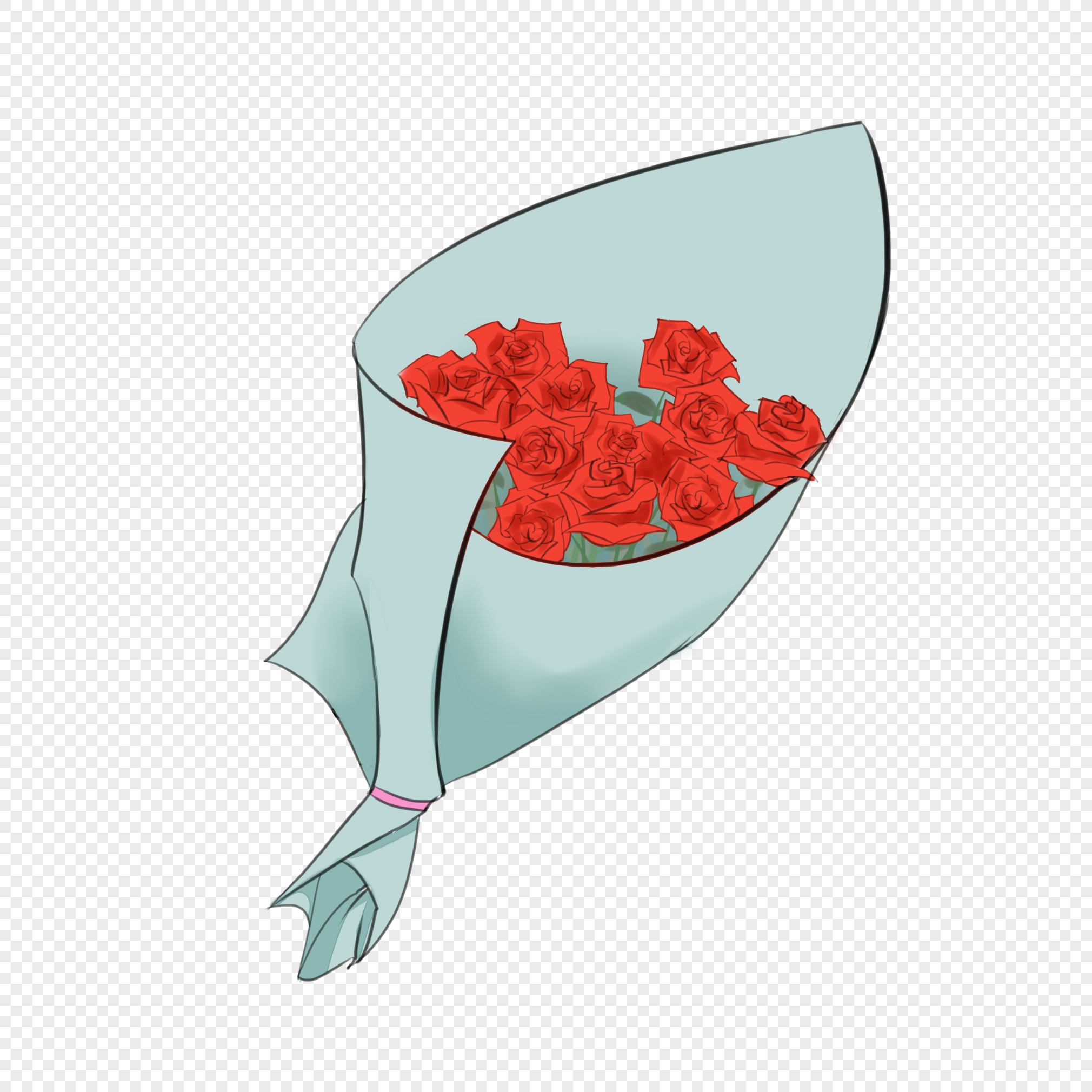 Holding Flowers, Cartoon Flowers, Flowers Red, Bouquet Flowers PNG ...