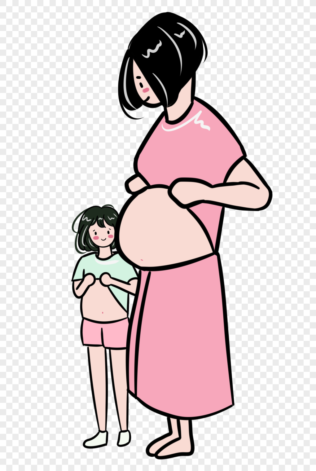 Рисунок маме беременной лёгкий