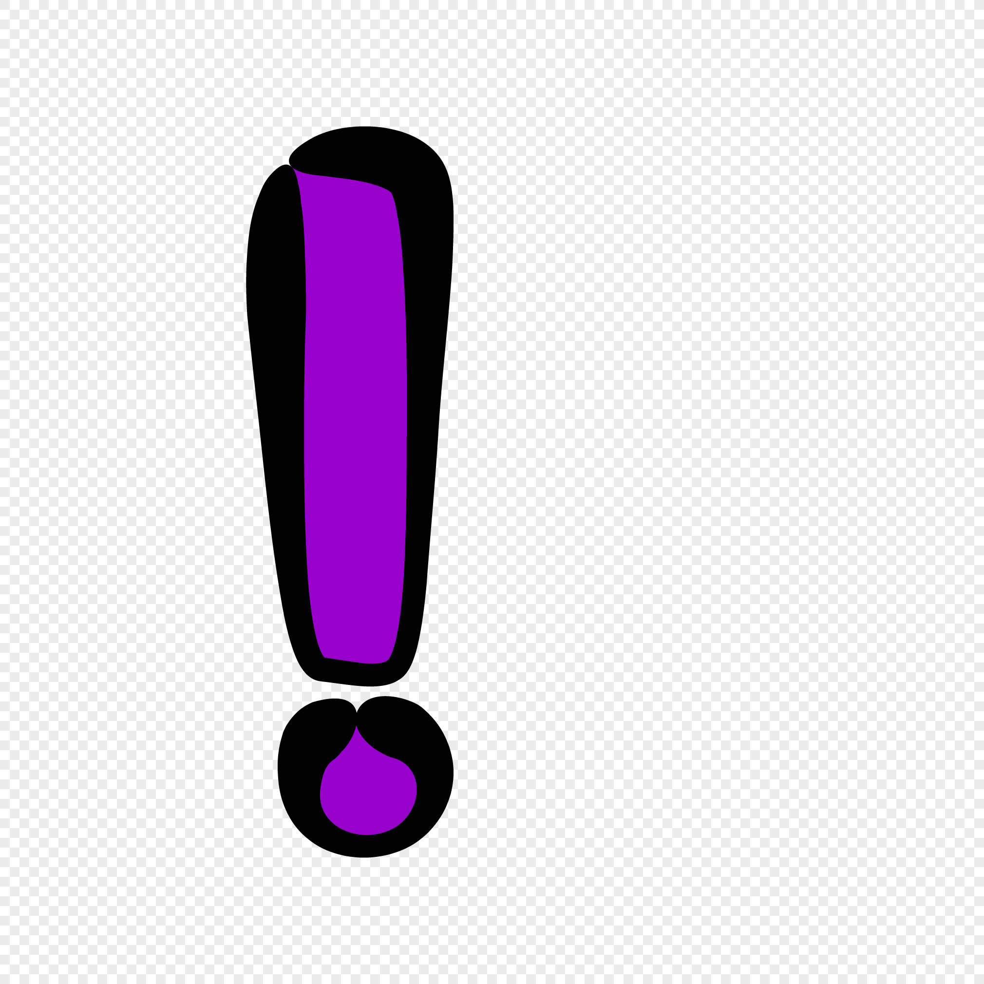 Purple Exclamation Mark, Cartoon Exclamation Mark, Hand Drawn ...