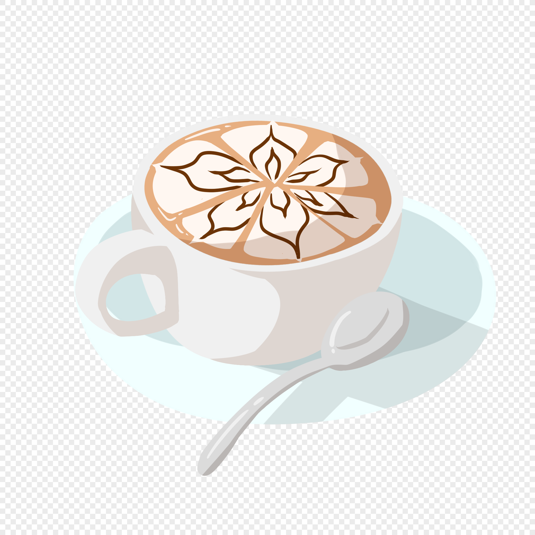 Рисунок чашки кофе с пряничным человечком