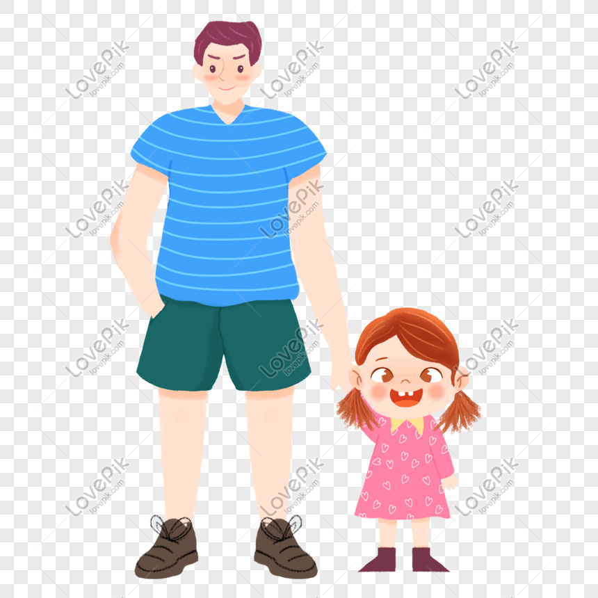 Dia Del Padre Dibujado A Mano Padre Sosteniendo La Mano Hija Imagenes De Graficos Png Gratis Lovepik