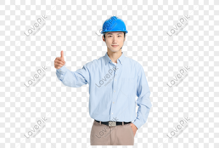 Architect Awesome Gesture, Hat Man, Blue Man, Blue Light PNG ...