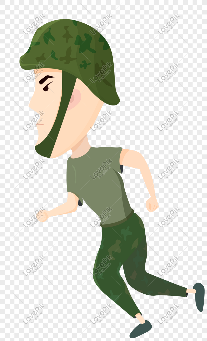 Hình ảnh Vẽ Tay Người đàn ông Hoạt Hình Quân đội đang Chạy PNG ...