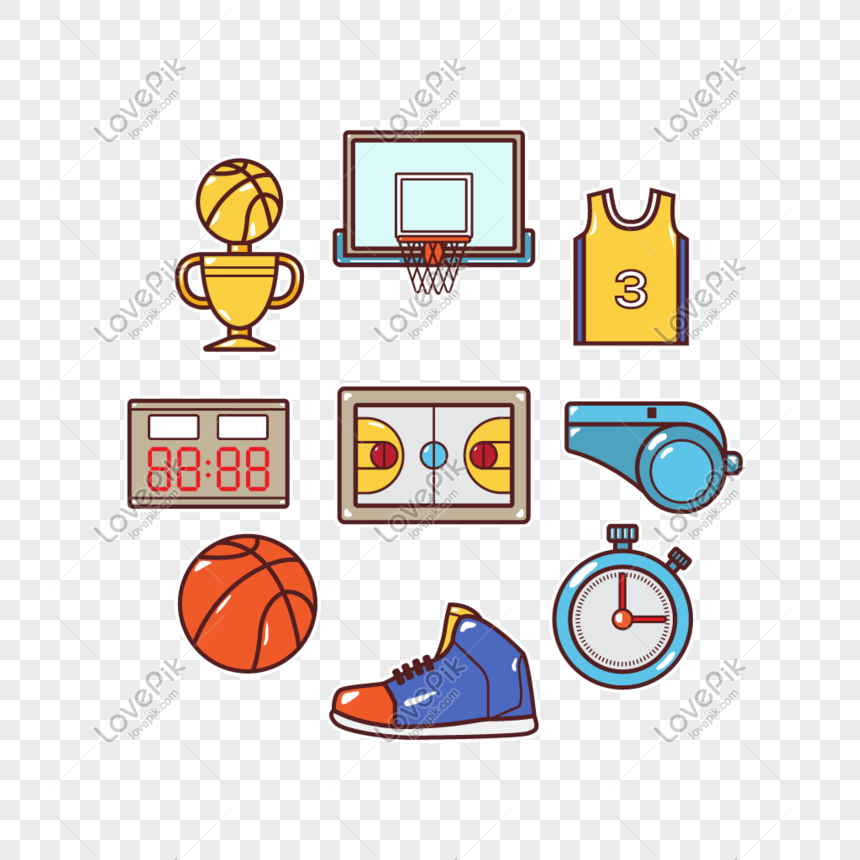 Basketball Combination Elements Collection PNG White Transparent And  Clipart Image For Free Download - Lovepik | 401368512