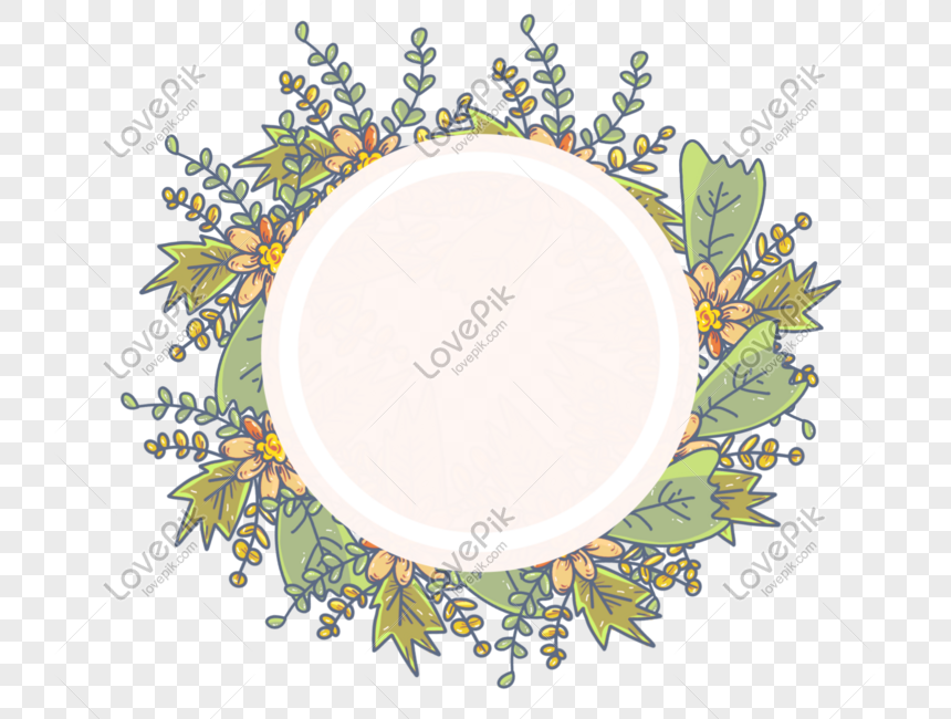 Warm Green Garland Border Material PNG Image and PSD File For Free ...