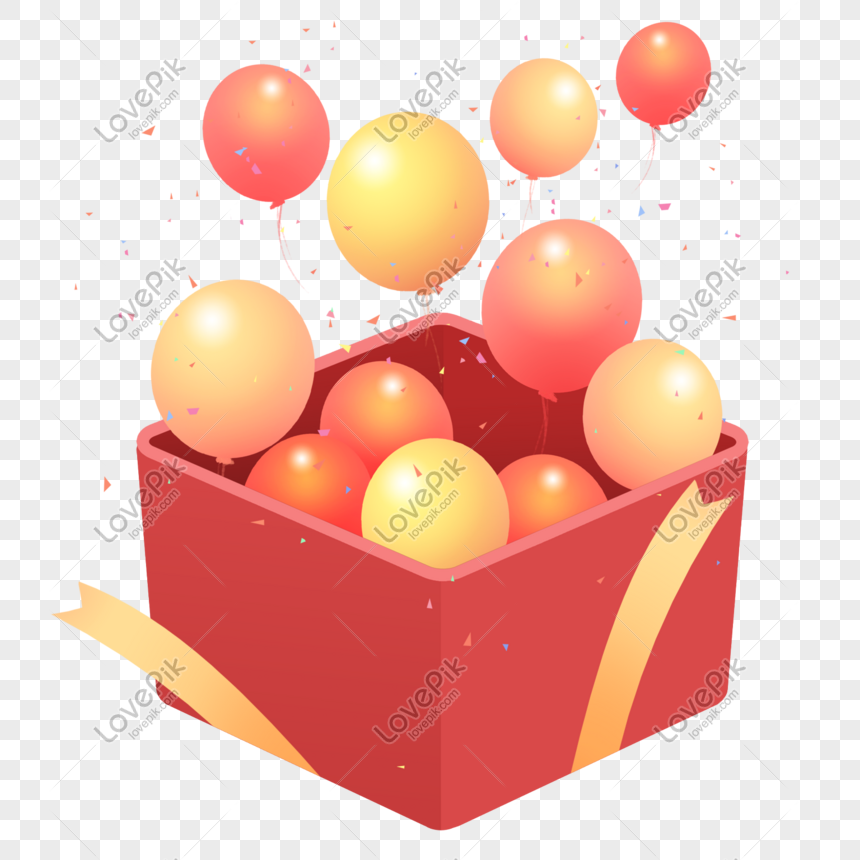 Balloon gift box png image_picture free