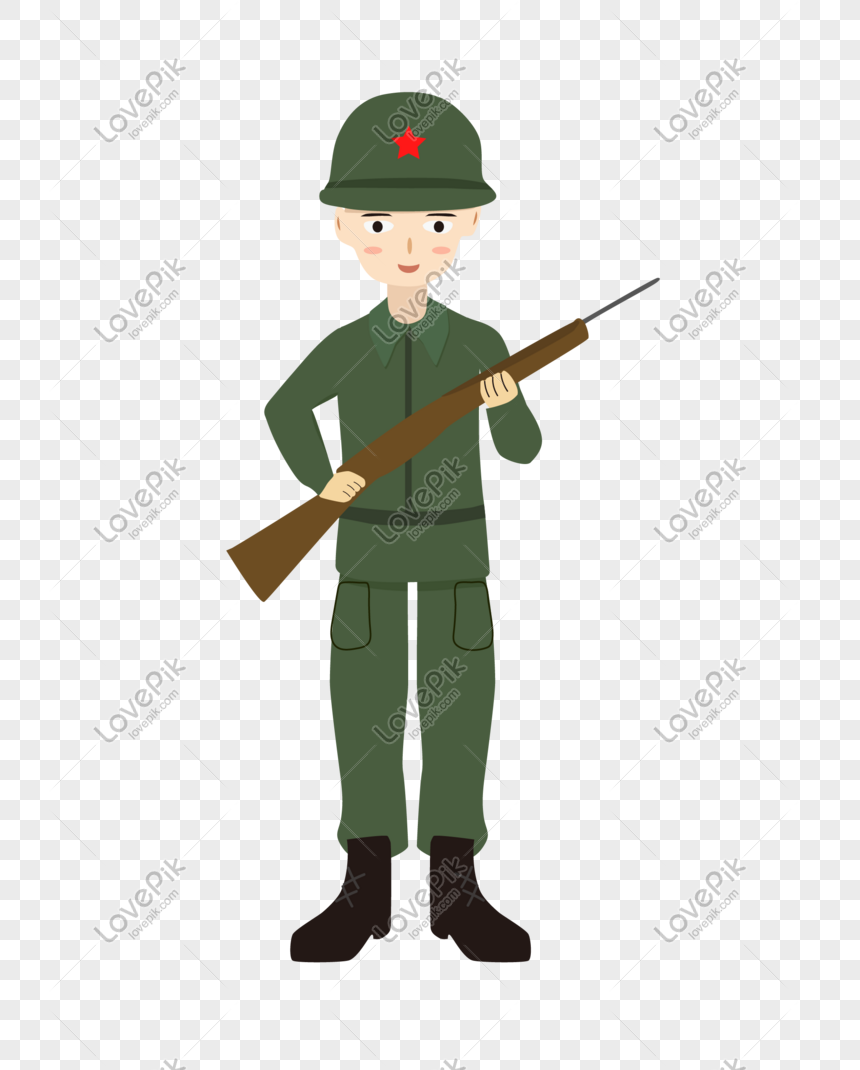 Солдат с винтовкой рисунок