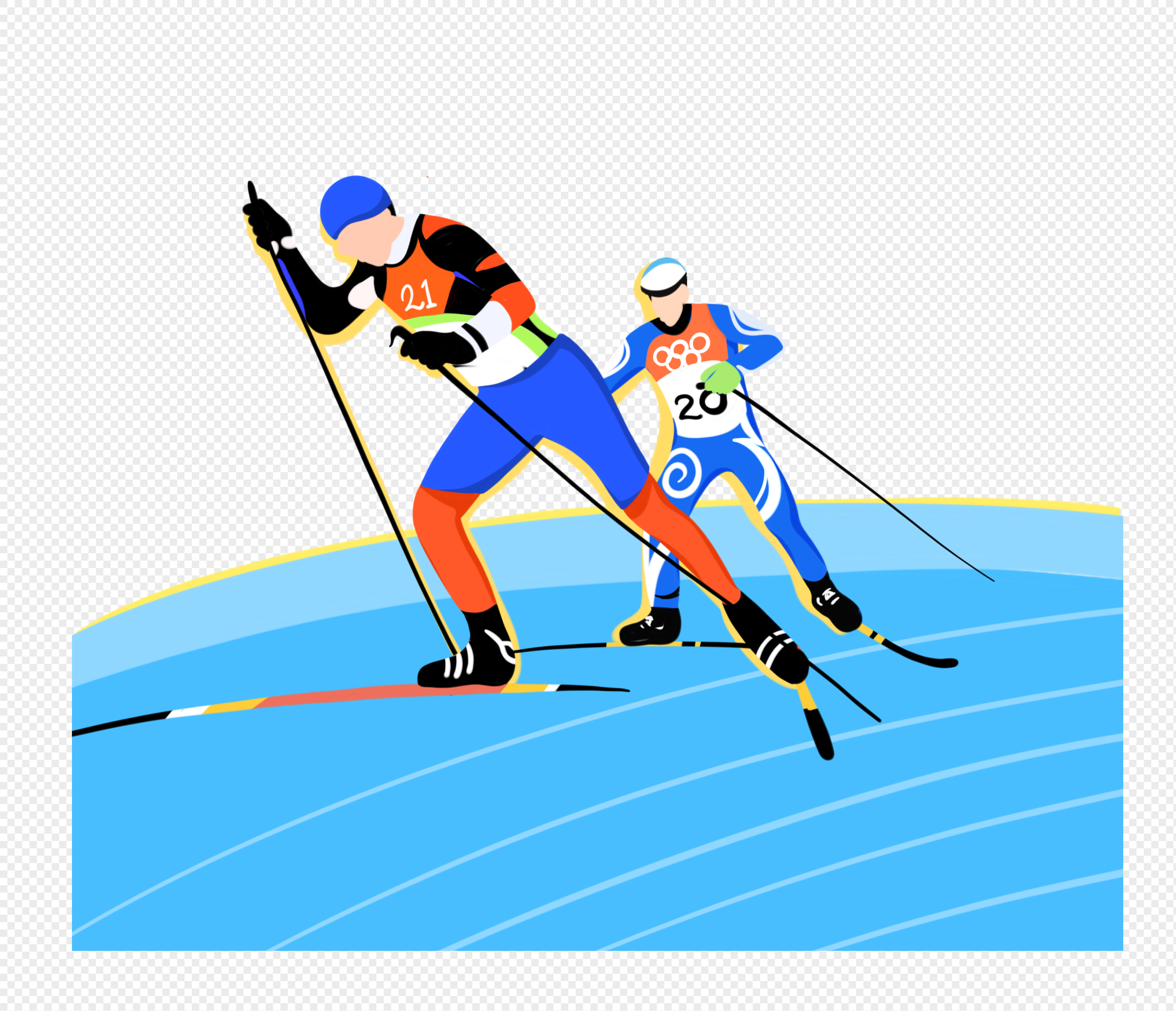 Рисунки спортсменов лыжников акрилом