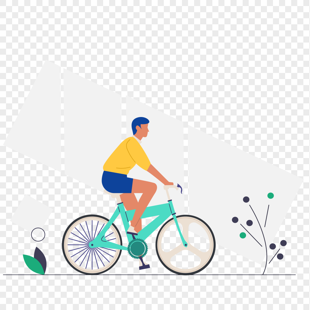 Man Riding Bicycle Icon Free Vector Illustration Material, Material