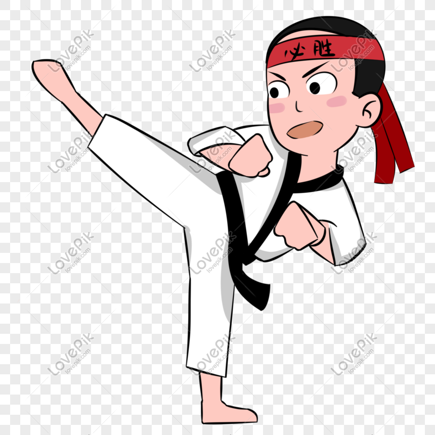 Taekwondo Black Paragraph Cartoon Character Hand Drawn PNG Free Download  And Clipart Image For Free Download - Lovepik | 401383433